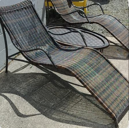 Outdoor Chaise Lounge in All Weather Wicker  SET OF 2