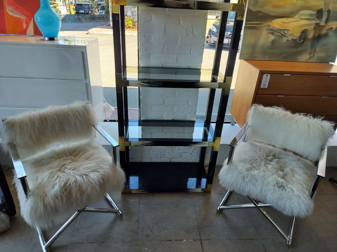 A &amp; B Home Mongolian Fur Director Chair  EACH