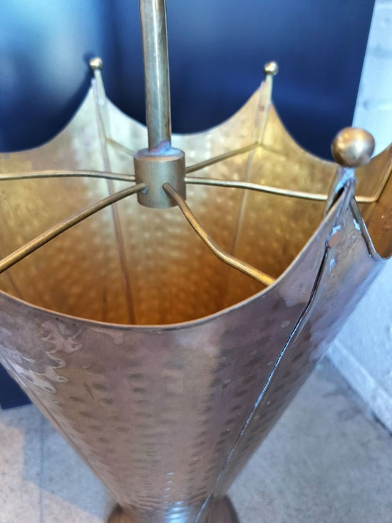 Vintage Hammered Brass Umbrella Stand