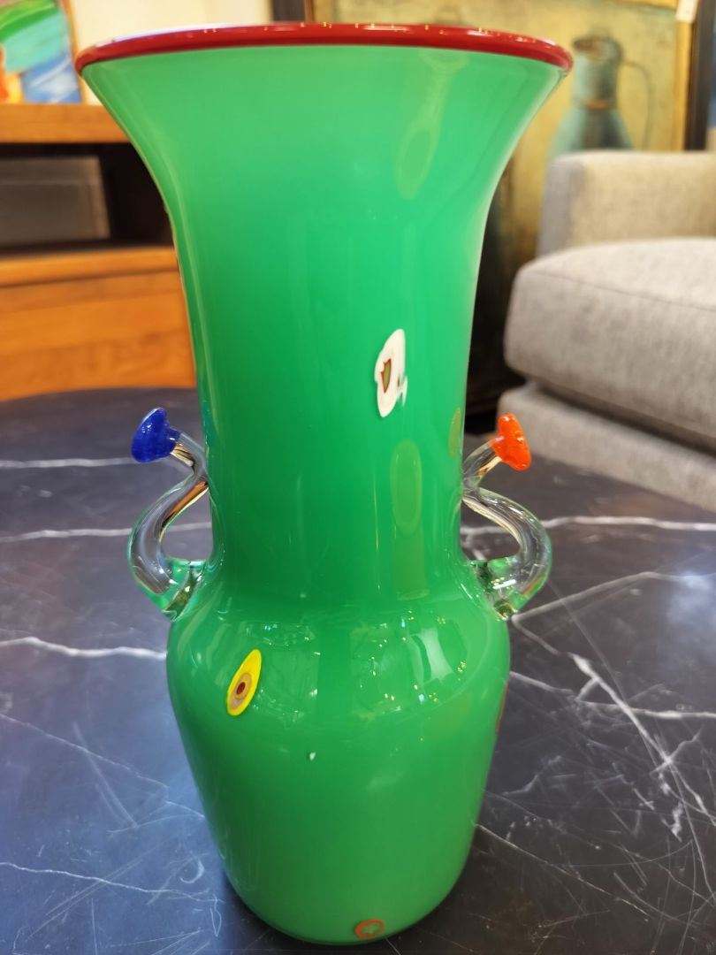 Murano Glass Vase in Green