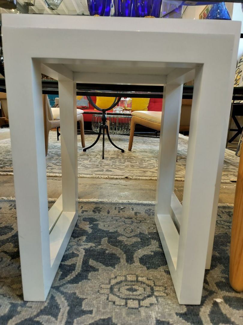 Two White Lacquer Nesting Tables