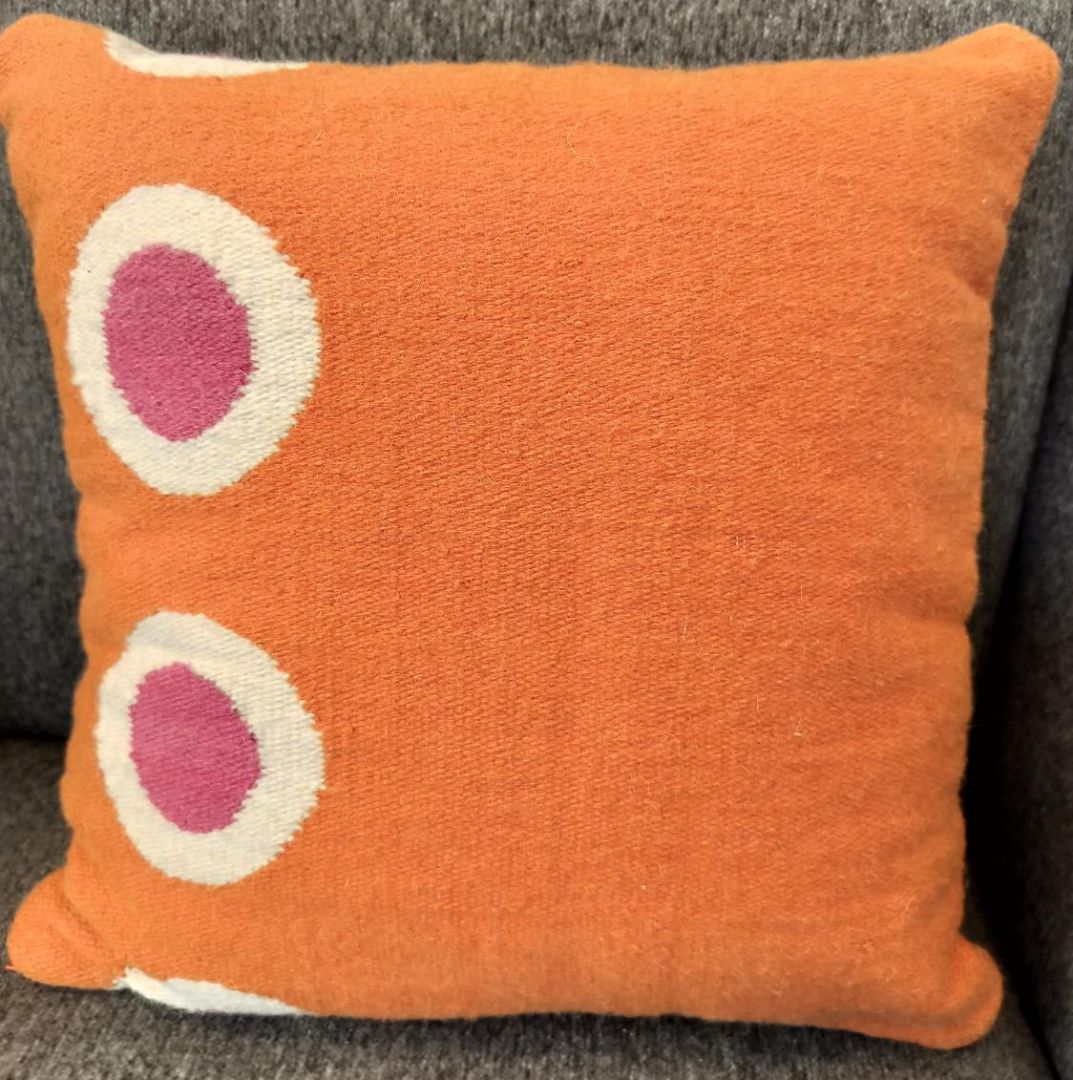 Eco-Terric Alpaca Pillow in Orange &amp; Pink - Showroom Sample. EACH