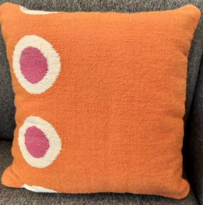 Eco-Terric Alpaca Pillow in Orange &amp; Pink - Showroom Sample. EACH