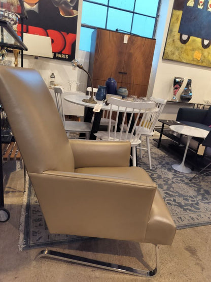 Donghia Odeon Club Chair in Donghia Lucky Leather Platinum