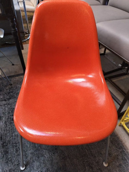 Original 1960s Eames for Herman Miller Orange Fiberglass Shell Chairs. SET OF 4