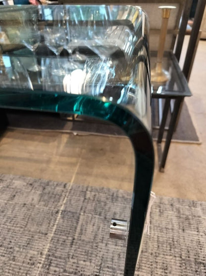 Italy Design Glass Waterfall Console Table