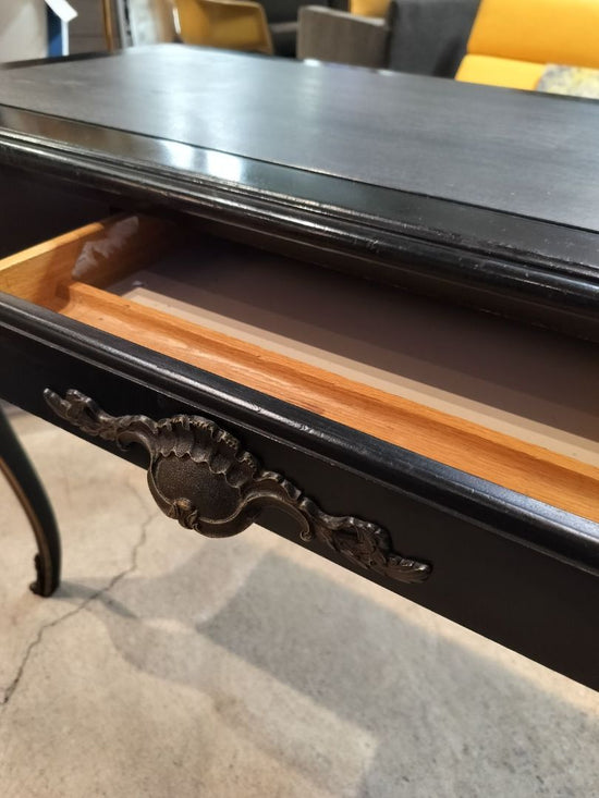 Vintage Black French Desk with Brass details