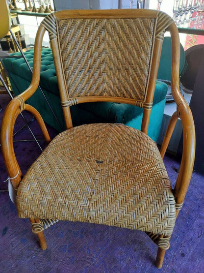 Vintage Pottery Barn Rattan Arm Chairs