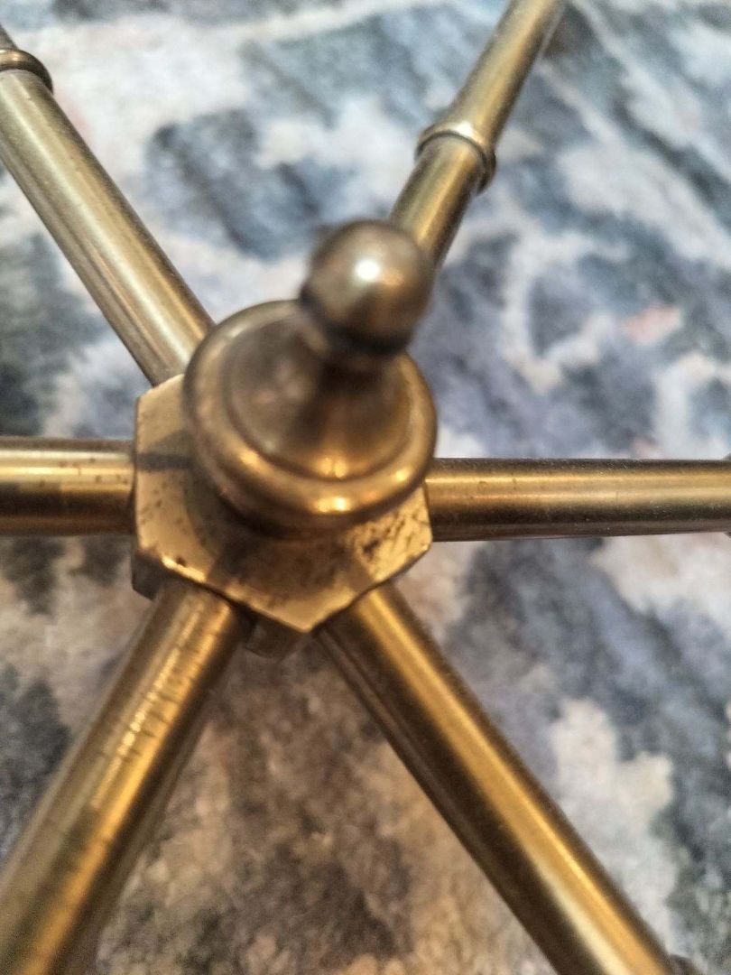 Hexagon Mastercraft Table in Antique Brass