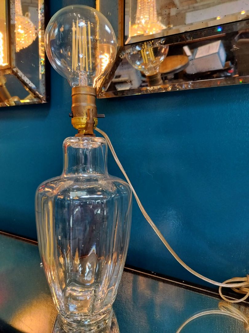 Simon Pearce Handblown Clear Glass Lamp