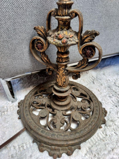 Vintage Floor Lamp Wrought Iron Base