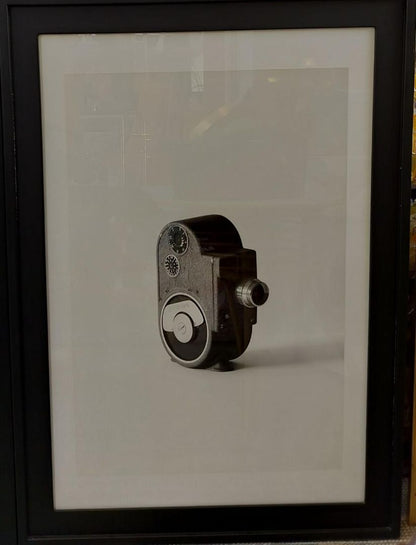 Framed Original Black &amp; White Photo of Vintage Camera