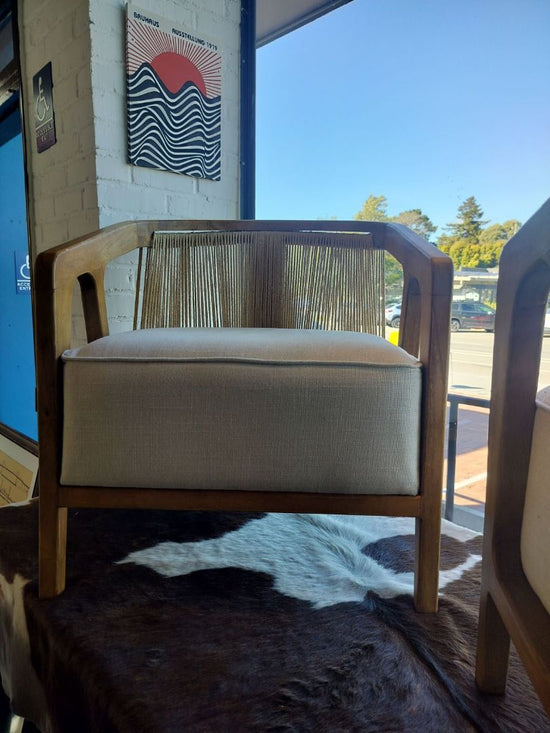 Custom Teak & Rope Lounge Chair