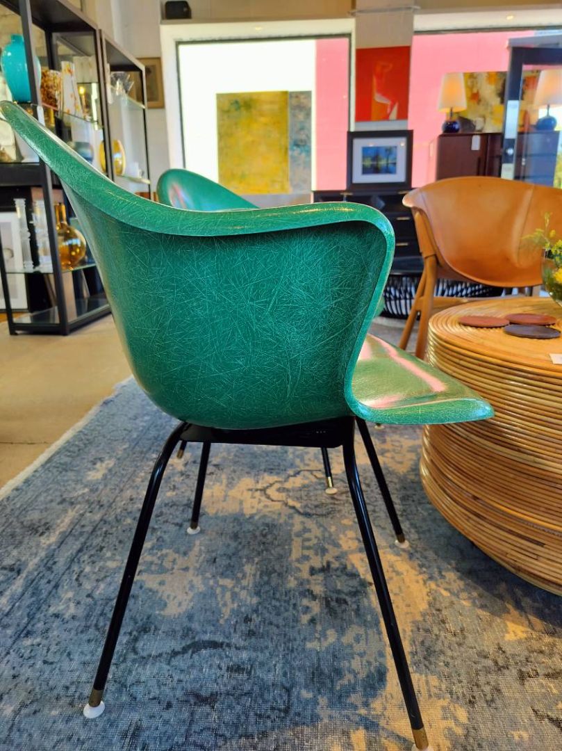 Fiberglass Shell Arm Chair in Green by Cole Steel EACH