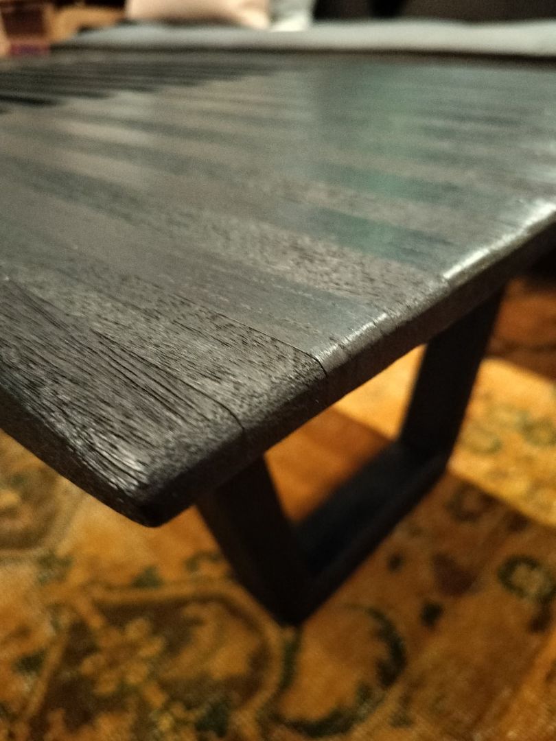 Custom  Solid Wood Ebony Finish Shou Shi Ban Coffee Table