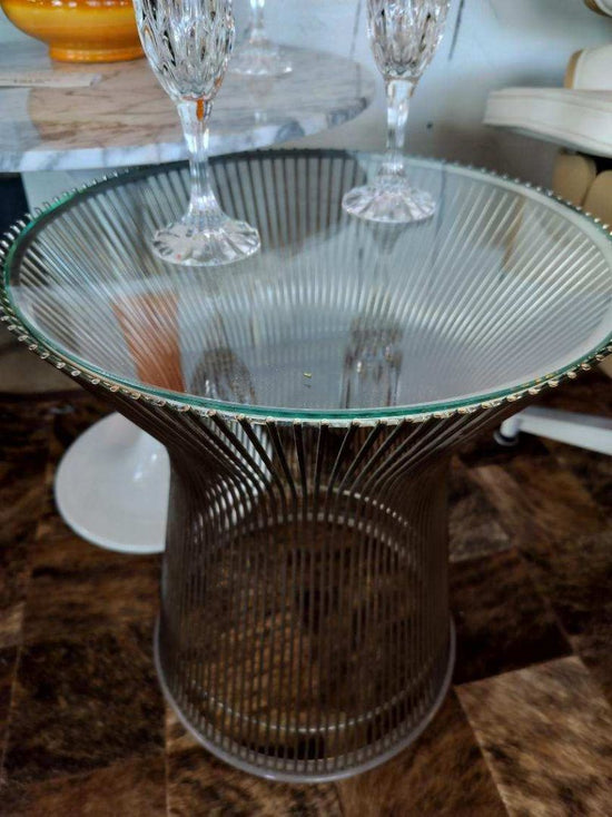 Warren Platner For Knoll Side Table. Clear Glass Top.