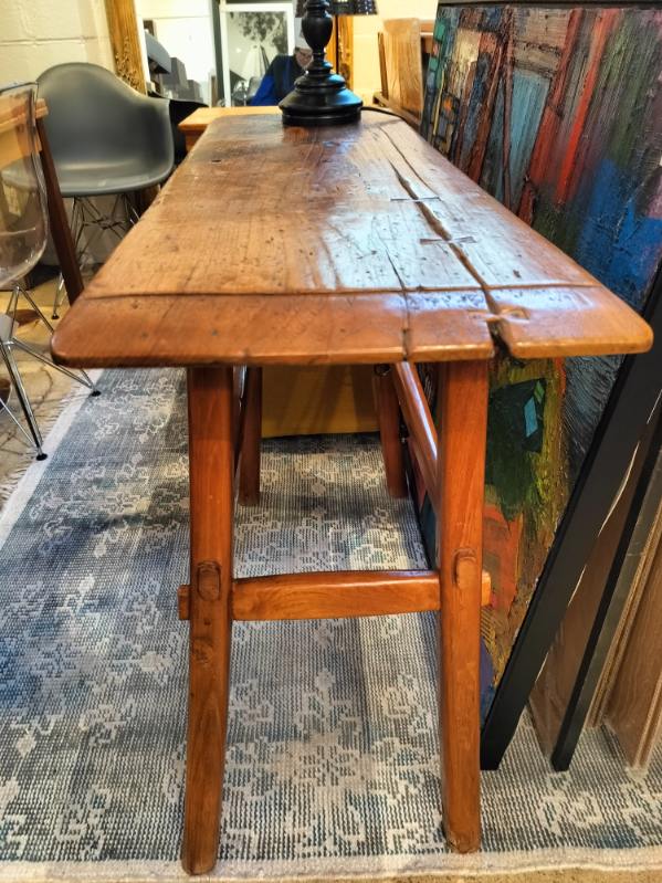 Antique Elm Console Table