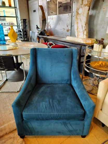 West Elm  Sweep Arm Chair in Verona Lagoon Blue