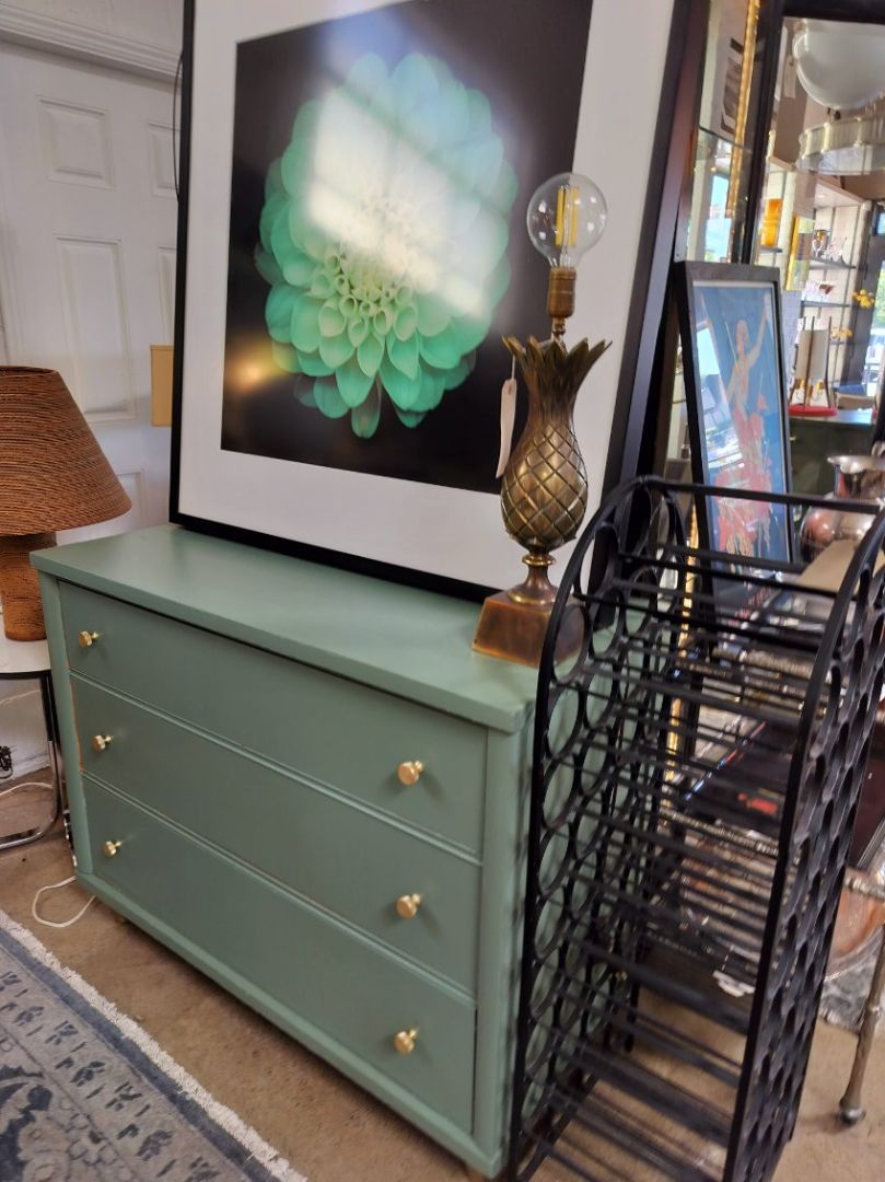 Vintage Sage Green 3 Drawer Dresser.