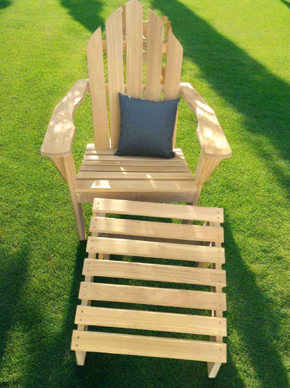 The Wooden Duck Teak Adirondack Chair &amp; Ottoman