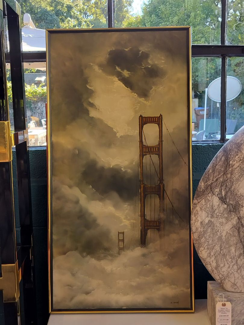 Vintage AI Devens Painting Golden Gate Bridge San Francisco