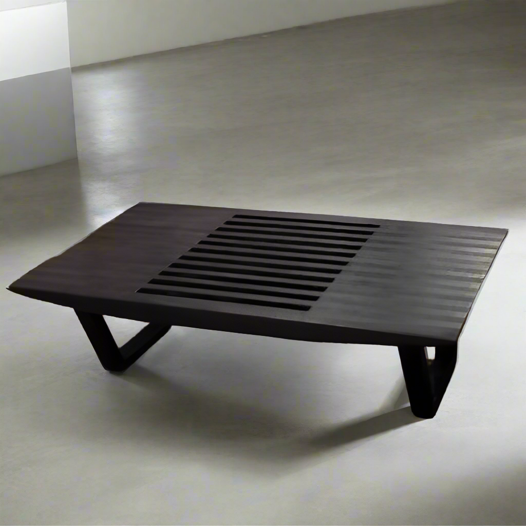 Custom  Solid Wood Ebony Finish Shou Shi Ban Coffee Table