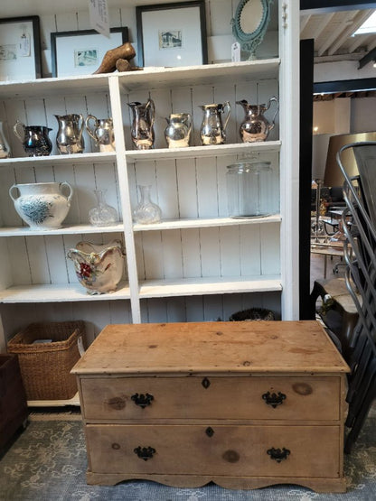 Antique English Pine 2 Drawers Trunk / Chest.