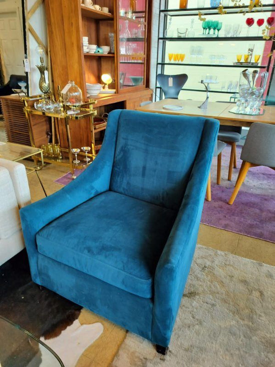 West Elm  Sweep Arm Chair in Verona Lagoon Blue
