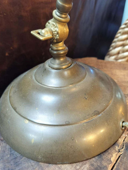 Vintage Pharmacy Lamp with Porcelain Shade and Brass Base &amp; fittings