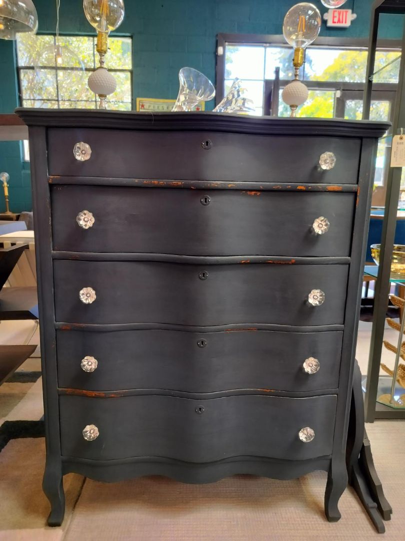 Vintage Chest with Drawers &amp; Glass Knobs