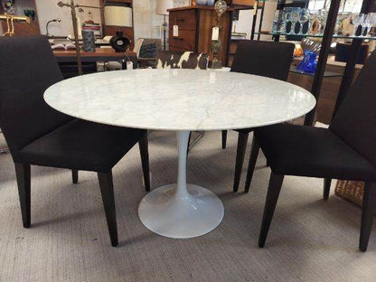 Tulip Table Round Carrara Marble by Rove Concepts