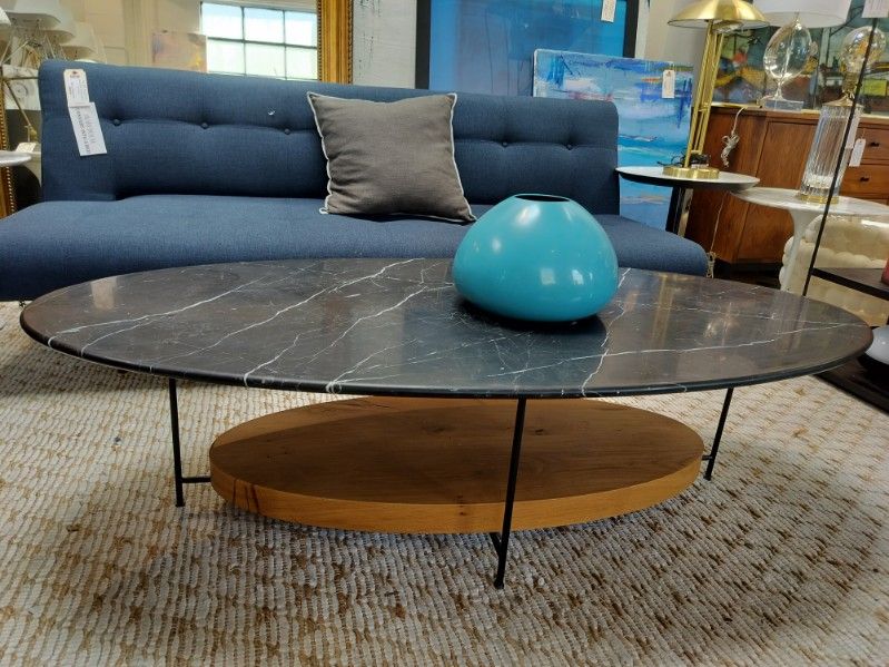 Thomas Bina Olivia Coffee Table with Black Marble Top