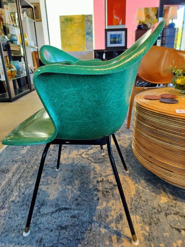 Fiberglass Shell Arm Chair in Green by Cole Steel EACH