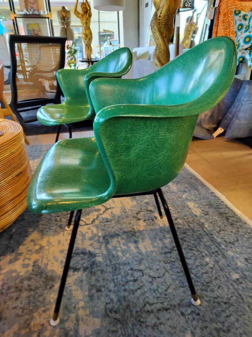 Fiberglass Shell Arm Chair in Green by Cole Steel EACH