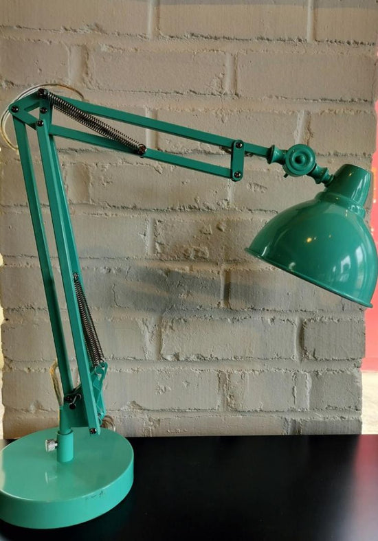 Turquoise Desk lamp. Adjustable.