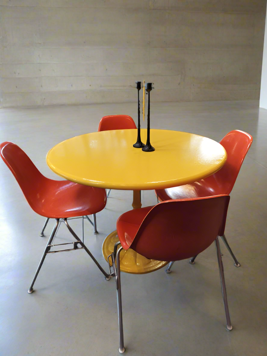 Original 1960s Eames for Herman Miller Orange Fiberglass Shell Chairs. SET OF 4