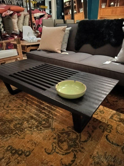 Custom  Solid Wood Ebony Finish Shou Shi Ban Coffee Table