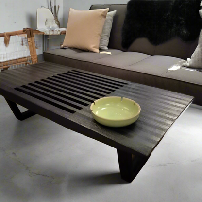 Custom  Solid Wood Ebony Finish Shou Shi Ban Coffee Table