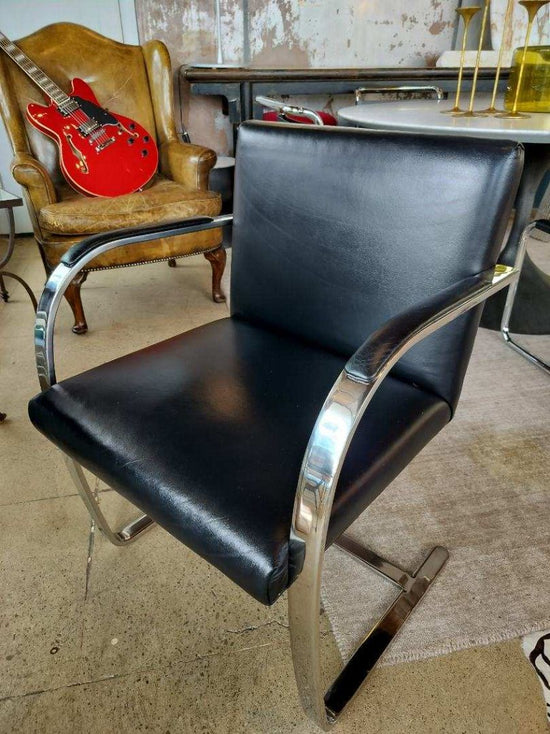 BRNO Mies van der Rohe Style Flat Arm Side Chair