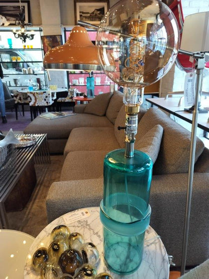 Arteriors Hand Blown Blue Glass Table Lamp