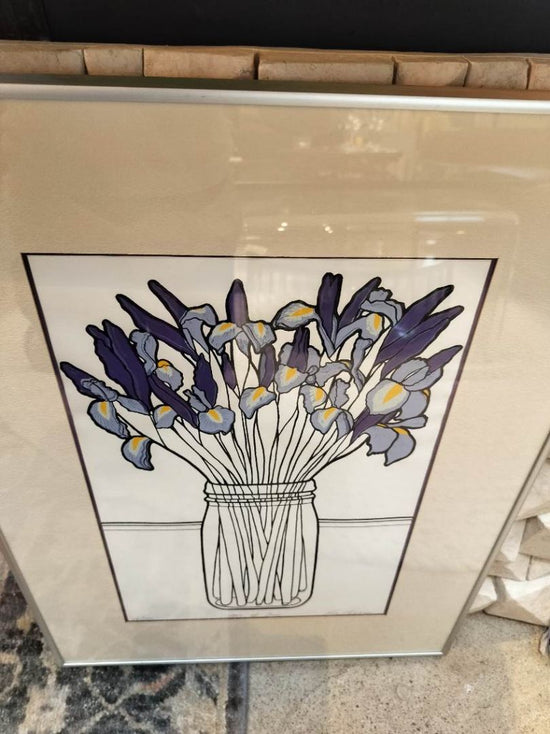 Signed & Numbered Lithograph " Jar of Iris" by Ken Perris