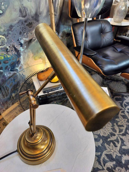 Antiqued Brass Adjustable Desk/ Piano Lamp