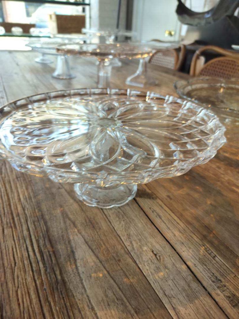 Vintage Glass Cake Stand- Cupcake Stand