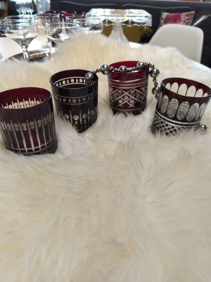 Vintage Williams-Sonoma Glasses. Garnet Read. Cut Clear Motifs