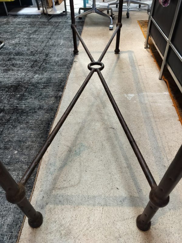 Vintage Glass Top Console Table in the Style of Diego Giacometti