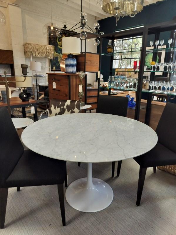 Tulip Table Round Carrara Marble by Rove Concepts