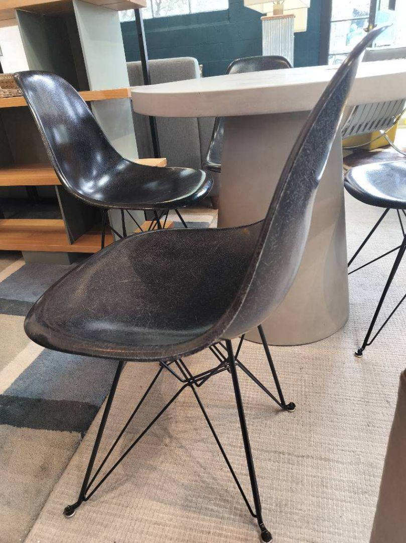 Mid-Century Modern Modernica Fiberglass Shell Chair on Eiffel Base