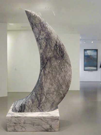 &quot;Wave&quot; by Sculptor James LaFemina. Gray Marble.