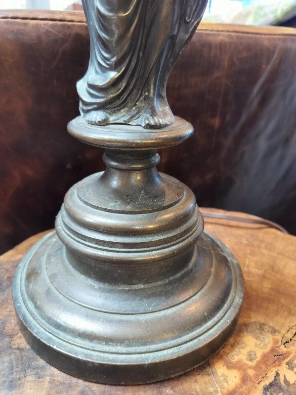 Vintage Antiqued Brass Art Deco Lamp