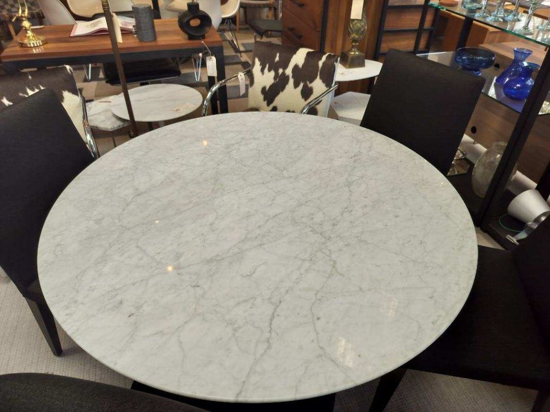 Tulip Table Round Carrara Marble by Rove Concepts